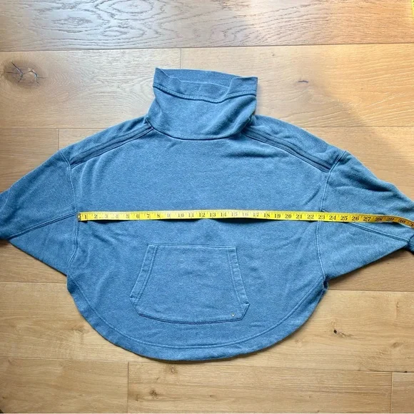 Prana Cozy Up Poncho Sweatshirt Cowl Neck Gorpcore Grey Blue Women's XS VGUC - Picture 9 of 11